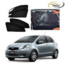 Car Curtain Side Fix Toyota Vitz 2009 With Logo Black
