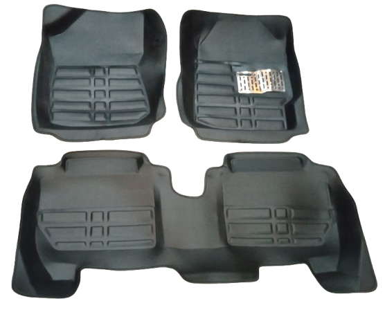 Car Floor Mat 5D Toyota Vitz 2015 Black Pvc 03 Pcs / Set Standard Quality (China)