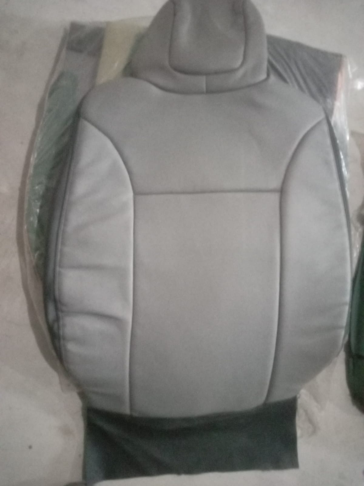 Auto Leather Type Seat Cover M/C Oem Design Custom Fitting Toyota Vitz 2015 Grey/Black Black Stitch 09 Pcs/Set