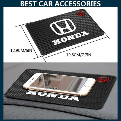 Car Dashboard Non-Slip Mat Silicone Material  Honda Logo Square Design Large Size Black/White (China)