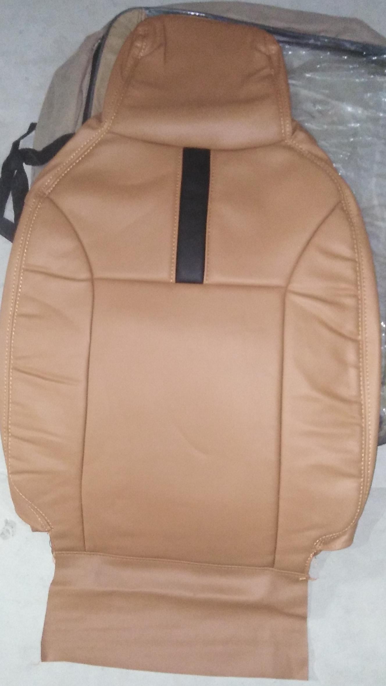 Auto Leather Type Seat Cover M/D S Class Design Custom Fitting Suzuki Wagon-R 2018 Cayane Brown/Black Cayane Brown Stitch 06 Pcs/Set