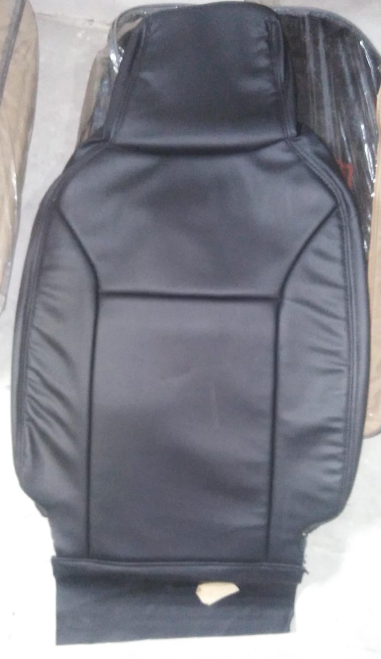 Auto Leather Type Seat Cover M/D Oem Design Custom Fitting Suzuki Wagon-R 2018 Black Colour Black Stitch 06 Pcs/Set