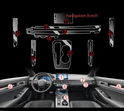 Car Interior PPF TPU Kit Civic 2022 - Model 2021-2024