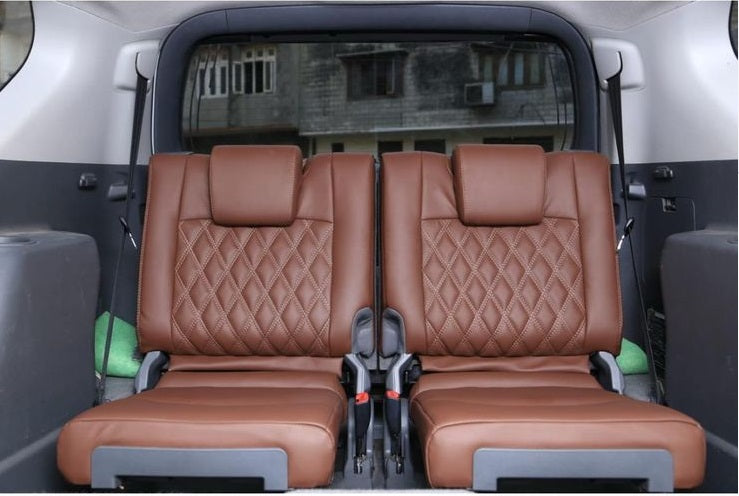 Auto Leather Type Seat Cover M/A Diamond Design Custom Fitting Kia Stonic 2021 Cayane Brown Cayane Brown Stitch 11 Pcs/Set Premium Quality