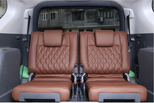 Auto Leather Type Seat Cover M/A Diamond Design Custom Fitting Kia Stonic 2021 Cayane Brown Cayane Brown Stitch 11 Pcs/Set Premium Quality