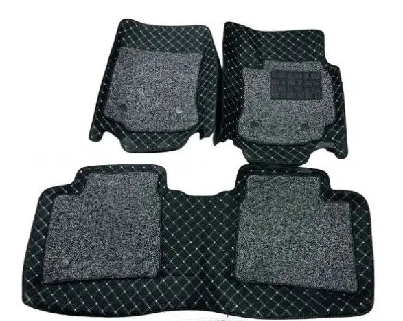 Car Floor Mat 9D Stonic 2021 Kia Black Pvc Beige Stitch Black Grass 03 Pcs / Set Premium Quality (China)