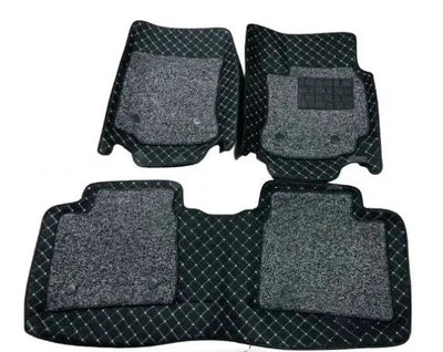 Car Floor Mat 9D Stonic 2021 Kia Black Pvc Beige Stitch Black Grass 03 Pcs / Set Premium Quality (China)