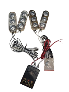 Car Exterior Led Grill Light Plastic Housing Red/Blue 04 Pcs/Set Colour Box Pack 04 Pcs/Pack Fy-2130 (China)