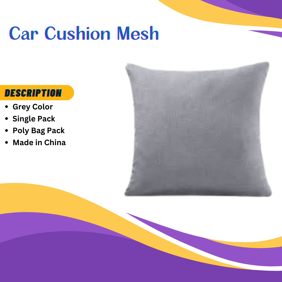 Car Back Rest Cushion Velvet Material Triangle Shape Large Size Grey 01 Pc/Pack Poly Bag Pack (China)