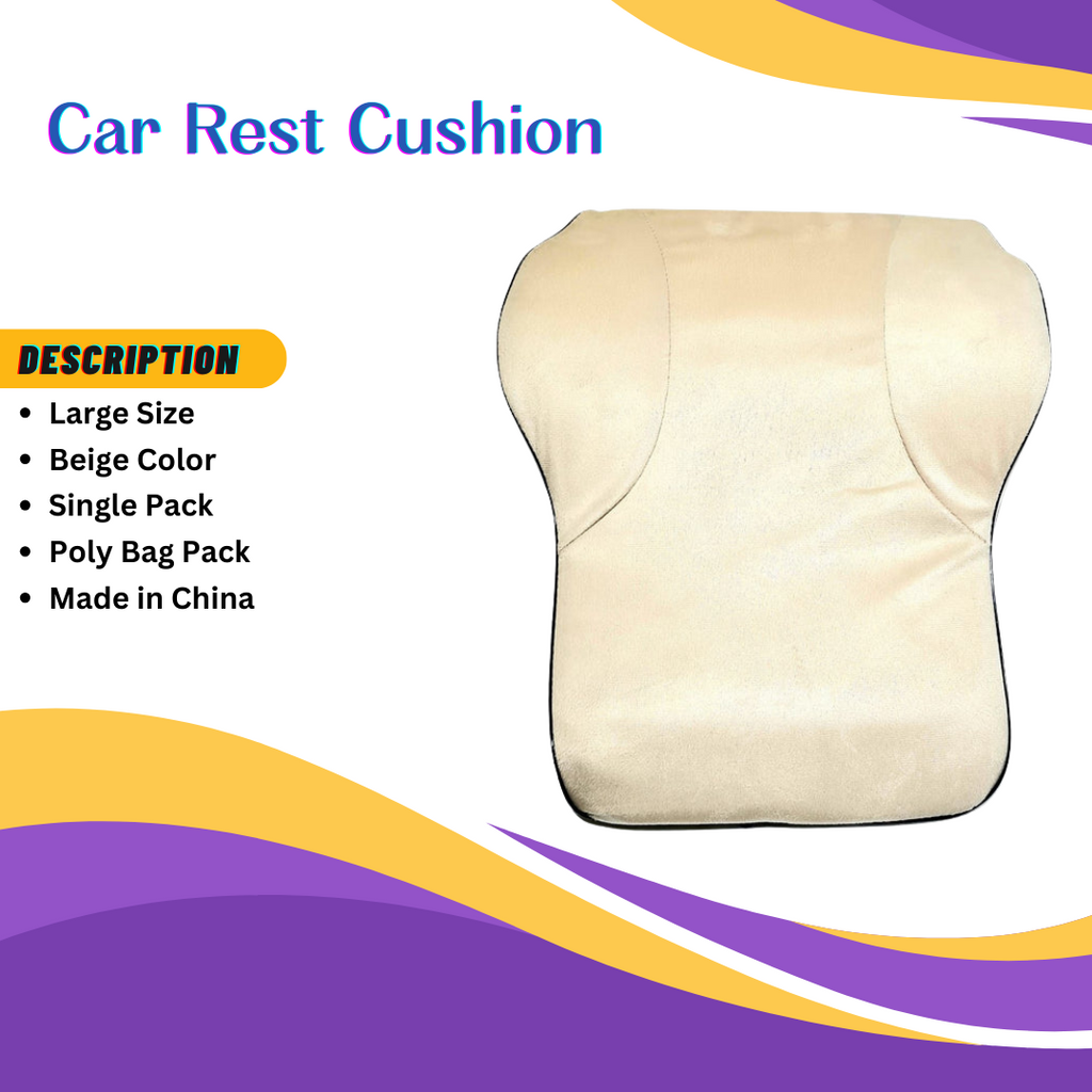 Car Back Rest Cushion Velvet Material Without Logo Large Size Beige 01 Pc/Pack Poly Bag Pack (China)