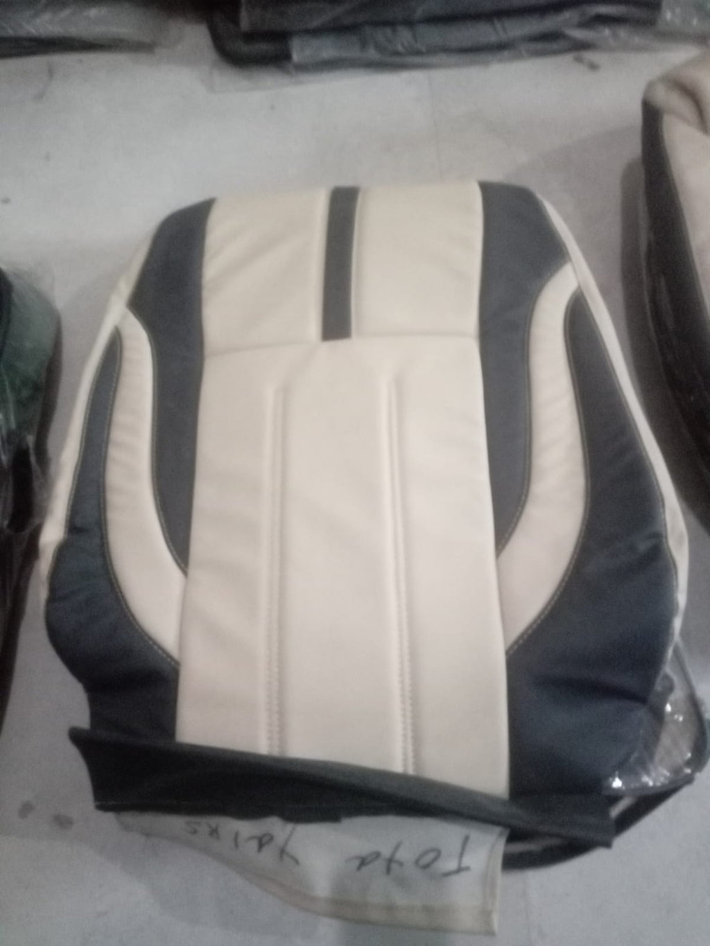 Auto Leather Type Seat Cover M/A Gt Design Custom Fitting Toyota Yaris 2020 Beige/Black Colour Beige Stitch 11 Pcs/Set Premium Quality