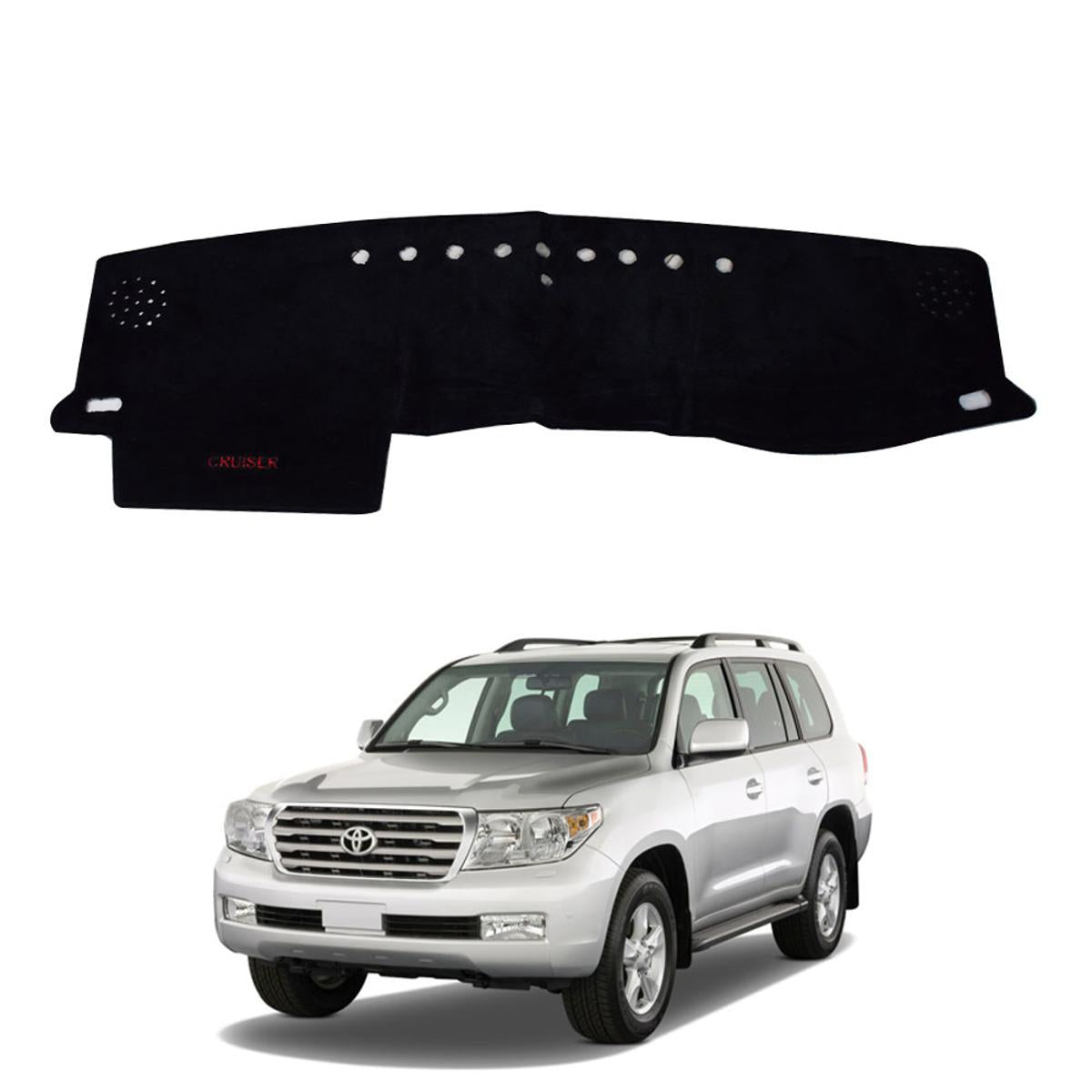 Dashboard Mat Velvet Type Carpet Toyota Landcruiser Fj-100 1998-2001 Black Black Border Poly Bag Pack   Standard Quality