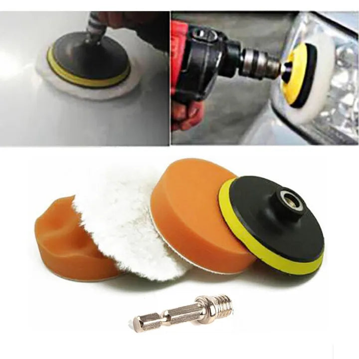 Car Polisher Machine Polishing/Buffing Pads Wool/Thread Material Off White 7" 01 Pc/Pack Poly Bag Pack