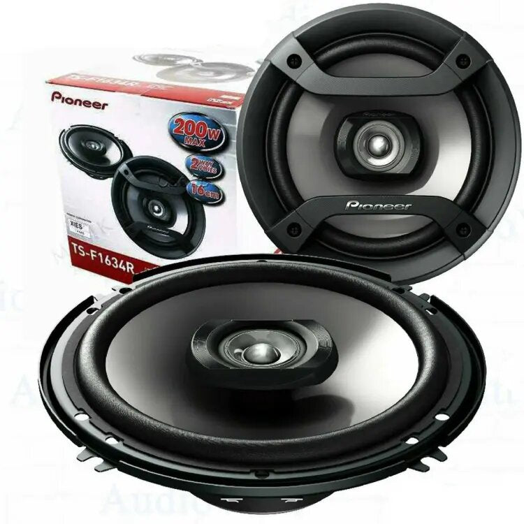 Car Speakers Pioneer 6" Round Shape 2-Way Coaxial 200W Chc Universal Fitting 02 Pcs/Set Black Ts-1610