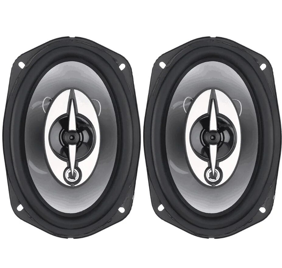 Car Speakers 6"*9" Oval Shape 4-Way Coaxial 350W Chc Universal Fitting 02 Pcs/Set Black Spk-6954