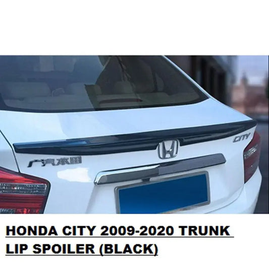 Car Spoiler Trunk Type Honda City 2018 Original Design  Plastic Material Tape Type Fitting Without Light  Solid Black Colour