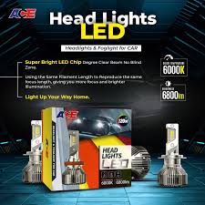 Car Led Head Light Bulbs  Csp H4 Ultra White Colour Box Pack (China) Ace 600W