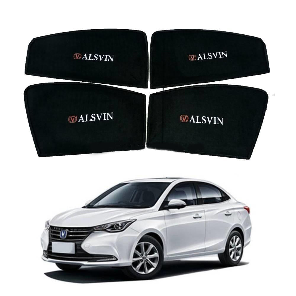 Car Curtain  Side Fix Changan Alsvin 2021 With Logo  Black