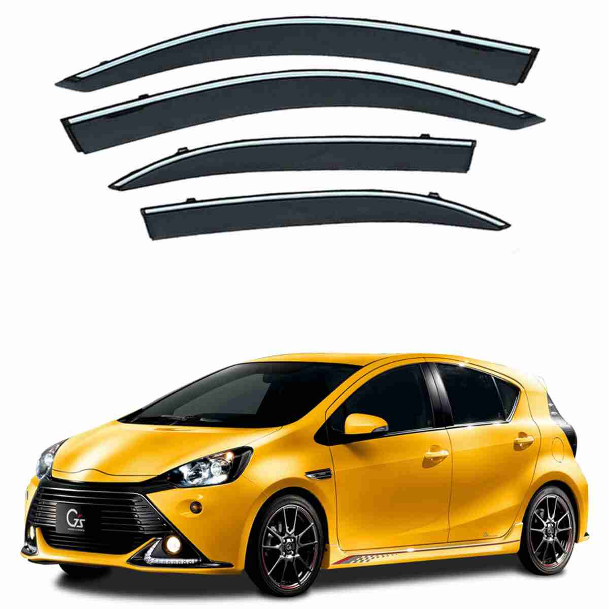 Air Press Txr Injection Type Mugen Design With Chrome Border Tape Type Fitting Toyota Aqua 2015 Colour Box Pack 04 Pcs/Pack Black (China)