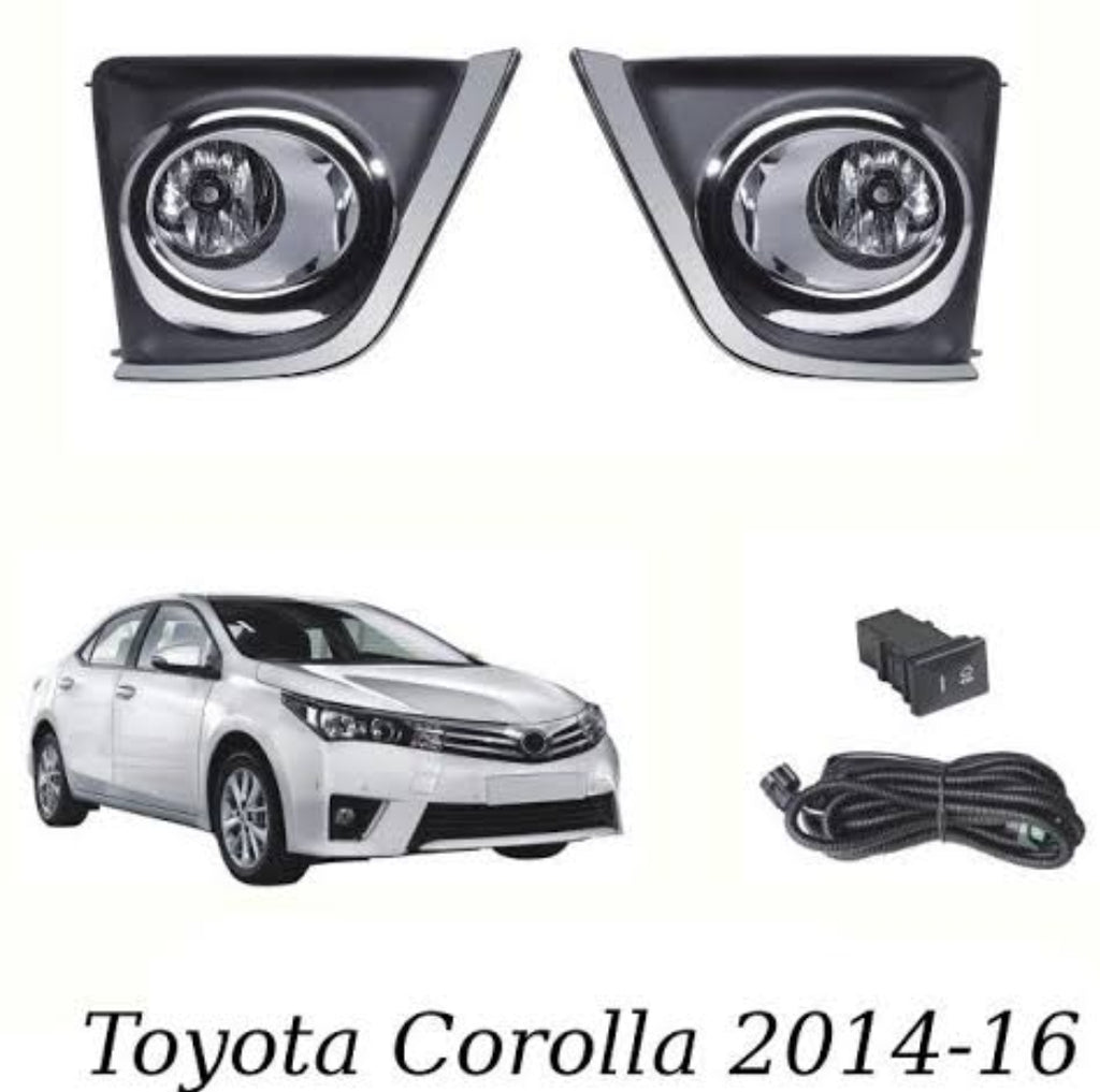 Car Fog Lamp Korealite Oem Fitting Halogen Toyota Corolla 2015 Metal Housing Glass Lens Clear Lens Black/Chrome Kl-1020 (China)