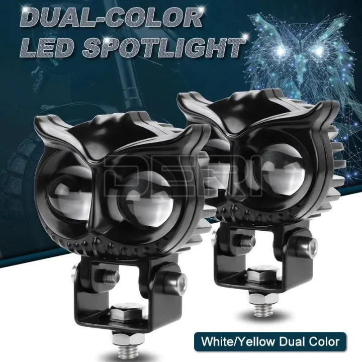 Automotive Led Work Lamp Metal Housing Owl Shap 2 Led 45W White/Yellow Box Pack 01 Pc/Pack Hjg (China)