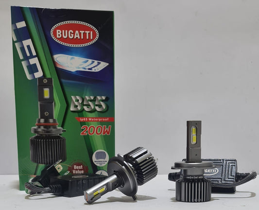 Car Led Head Light Bulbs Bugatti Cob H4 Ultra White Colour Box Pack (China) S25 55W