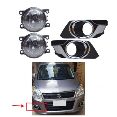 Car Fog Lamp Korealite Oem Fitting Halogen Suzuki Wagon-R 2018 Plastic Housing Glass Lens Clear Lens Black/Chrome Kl-7872 (China)