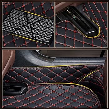 Car Floor Mat 7D Kia Carnival 2020 Black Pvc  Red Stitch 05 Pcs/Set Premium Quality (China)