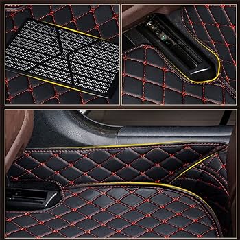 Car Floor Mat 7D Kia Carnival 2020 Black Pvc Red Stitch 05 Pcs/Set Premium Quality (China)