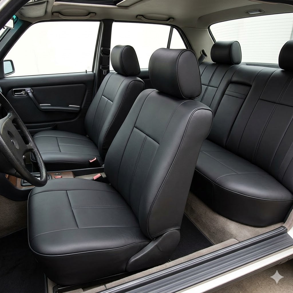 Auto Leather Type Seat Cover M/C Jaguar Xf Design Custom Fitting Toyota Yaris 2020 Black Colour Red Stitch Red Border 11 Pcs/Set
