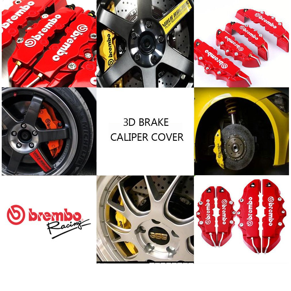 Automotive Disk Brake Caliper Cover Universal Fitting No Logo Large Size 02 Pcs/Set Red (China)