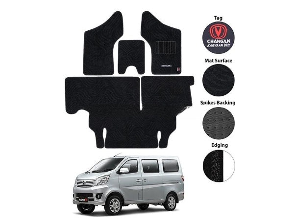 Car Floor Mat Executive Carpet Material  Oem Fitting Changan Karvaan Daba 2020 04 Pcs/Set Black Poly Bag Pack  (Pakistan)