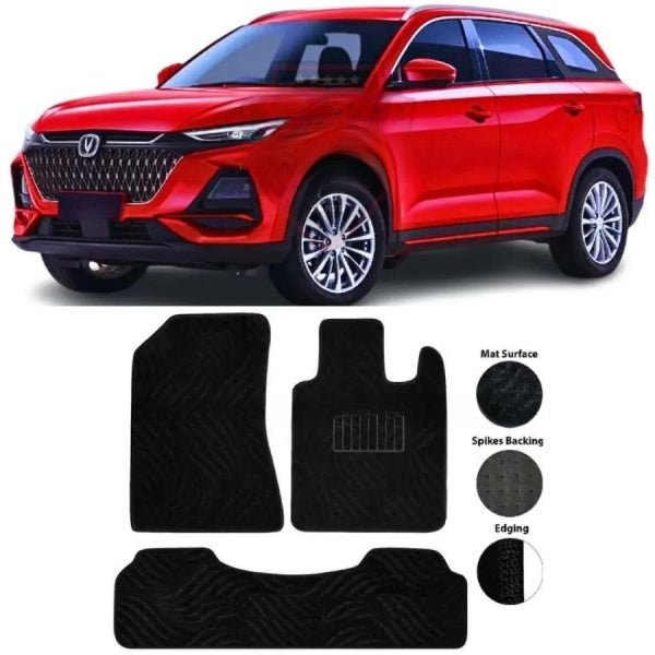 Car Floor Mat Executive Carpet Material  Oem Fitting Changan Oshan X7 03 Pcs / Set Black Zipper Bag Pack (China)