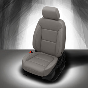 Auto Leather Type Seat Cover M/C Oem Design Custom Fitting Kia Picanto 2020 Black/Light Grey Black Stitch 11 Pcs/Set