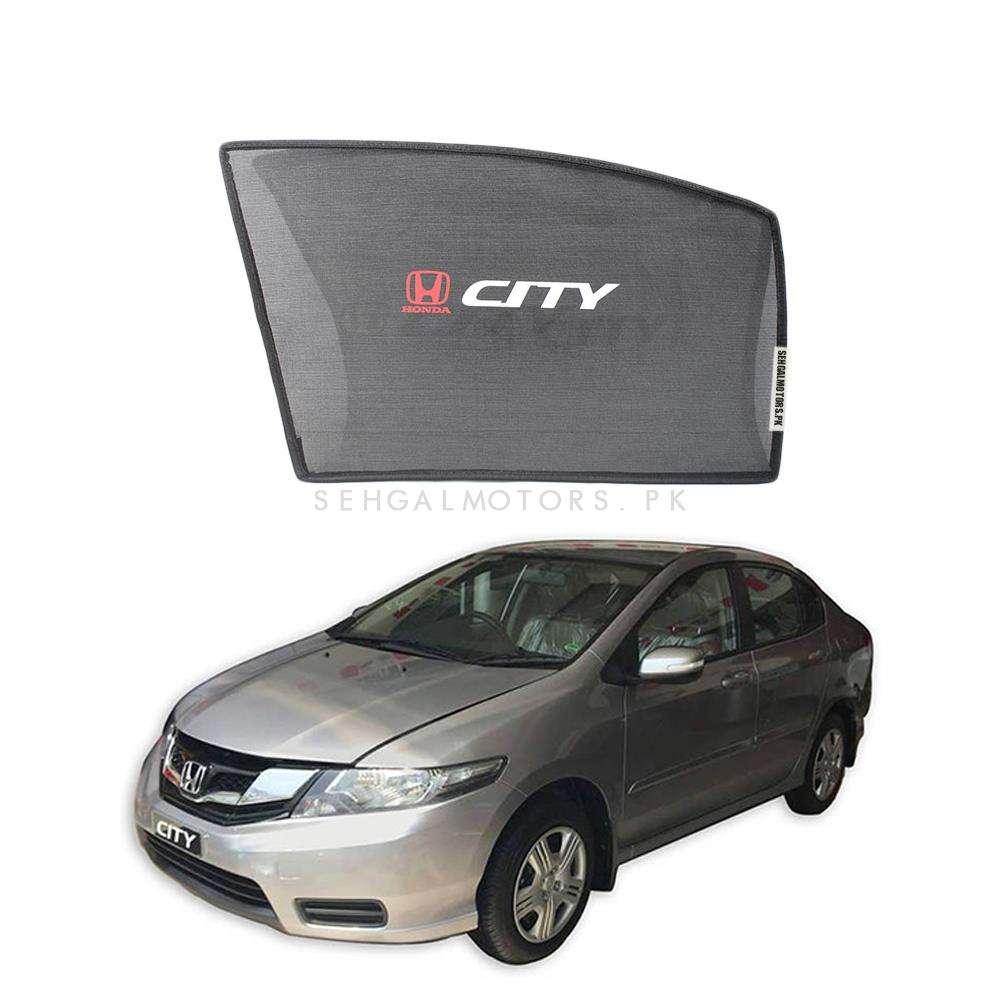 Car Curtain  Side Fix Honda City 2000-2003 With Logo  Black