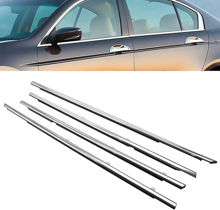 Chrome Weather Strips Tape Type Fitting Honda City 2018 04 Pcs/Set
