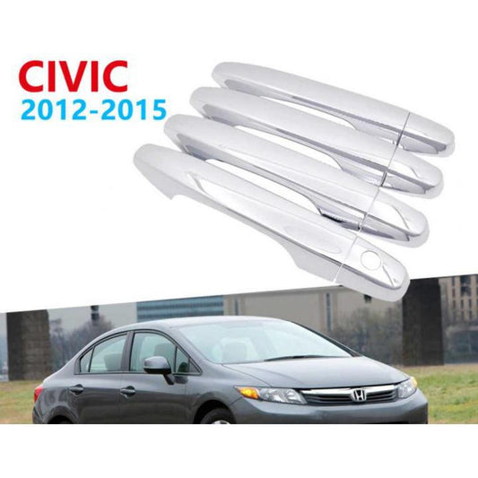 Chrome Handle Covers Plastic Tape Type Fitting Honda Civic 2015 Chrome 04 Pcs/Set (China)