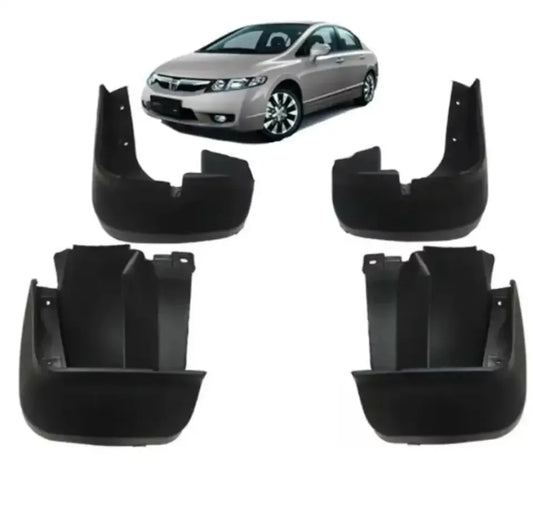 Car Mudflaps Civic 2009 Honda Black 04 Pcs/Set Colour Box Pack (Pakistan)