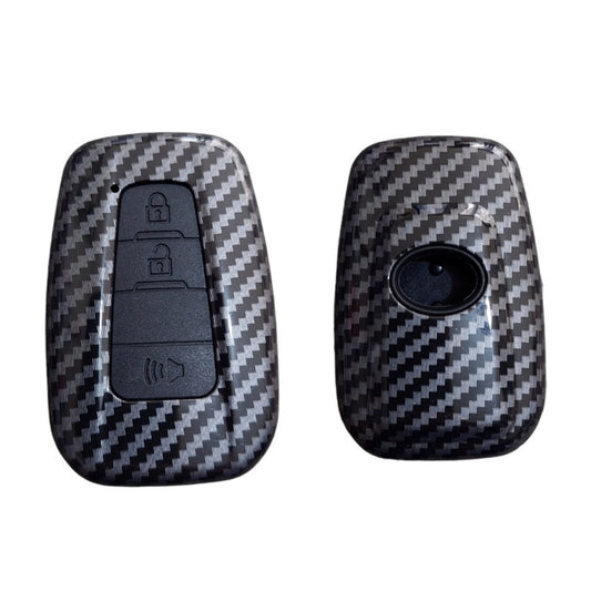 Car Remote Key Cover/Casing Silicone Carbon Type Toyota Corolla Cross 2021 Toyota Logo Carbon Poly Bag Pack  (China)