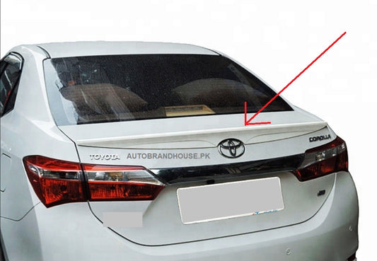 Car Spoiler Trunk Type Toyota Corolla 2015 Wing Style Fgm Tape Type Fitting Without Light Large Size Solid White Colour
