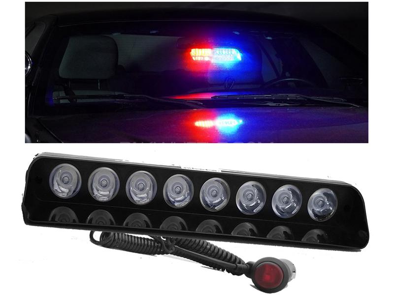 Car Interior Led Multi Function Strobe Light Led Type Large Size Without Remote 01 Pc/Set Plastic Housing Colour Box Pack Red/Blue (China) S6