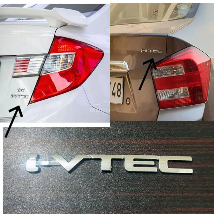 Auto Logo/Monogram Trunk Fitting Oem Type I-Vtec Tape Type Fitting Plastic  Chrome 01 Pc/Pack Poly Bag Pack   (China)