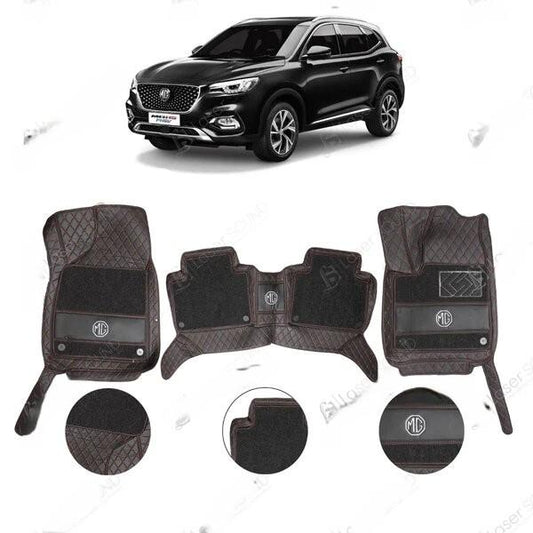 Car Floor Mat 11D Mg Hs 2021 Black Pvc  Black Stitch  Black/Grey Grass 03 Pcs / Set Premium Quality (China)