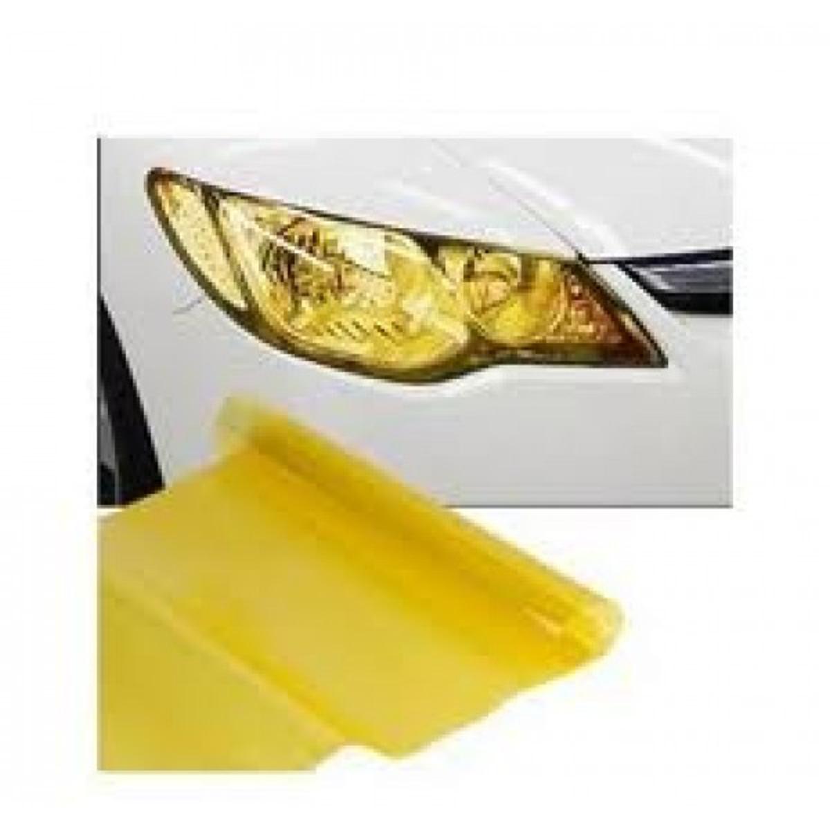 Automotive Self Adhesive Lamp Protective Film For Head And Tail Lamps Yellow Transparent 12" Width Per Sqft (China)
