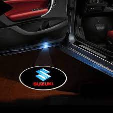 Car Interior Led Door Shadow Light Led Type  Medium Size  Suzuki Logo 02 Pcs/Set Plastic Housing Box Pack White (China)