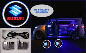 Car Interior Led Door Shadow Light Led Type  Medium Size  Suzuki Logo 02 Pcs/Set Plastic Housing Box Pack White (China)