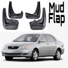 Car Mudflaps Toyota Corolla 2006 Black 04 Pcs/Set Colour Box Pack (Pakistan)