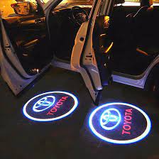 Car Interior Led Door Shadow Light Led Type  Large Size  Toyota Logo 02 Pcs/Set Plastic Housing Box Pack Blue (China)