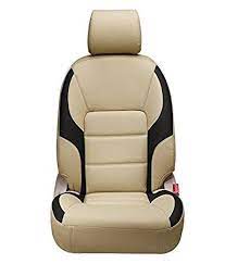 Auto Leather Type Seat Cover M/C E Class Design  Custom Fitting Toyota Corolla 2018 Beige with black Colour   12 Pcs / Set