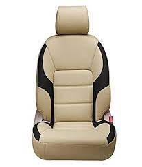 Auto Leather Type Seat Cover M/C Oem Design Custom Fitting Suzuki Alto 2020 Black/Beige Colour Black Stitch 06 Pcs/Set